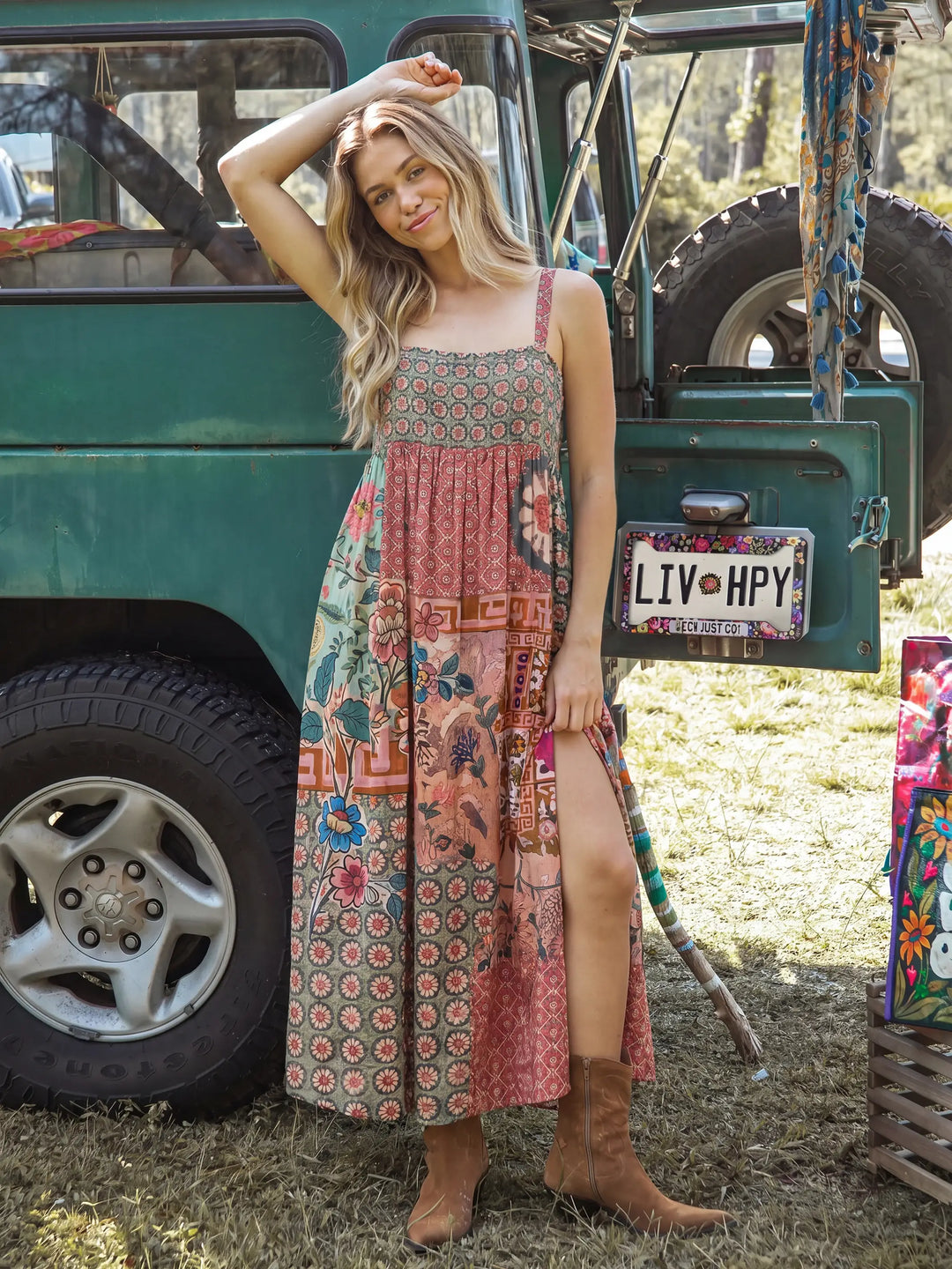 cotton flowy maxi dress Waves in Blue | Off The Shoulder Maxi Dress 54 Inch Patti Side Slit Cotton Maxi