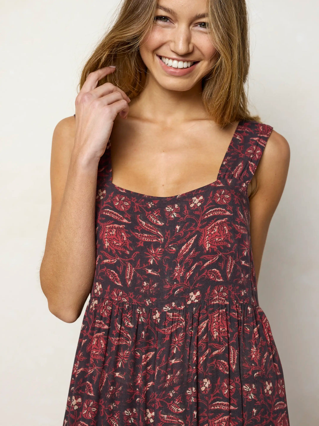 Tricia Jumpsuit - Brown Rust Floral – Natural Life