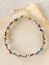 Boho Rainbow Beaded Anklet-view 1