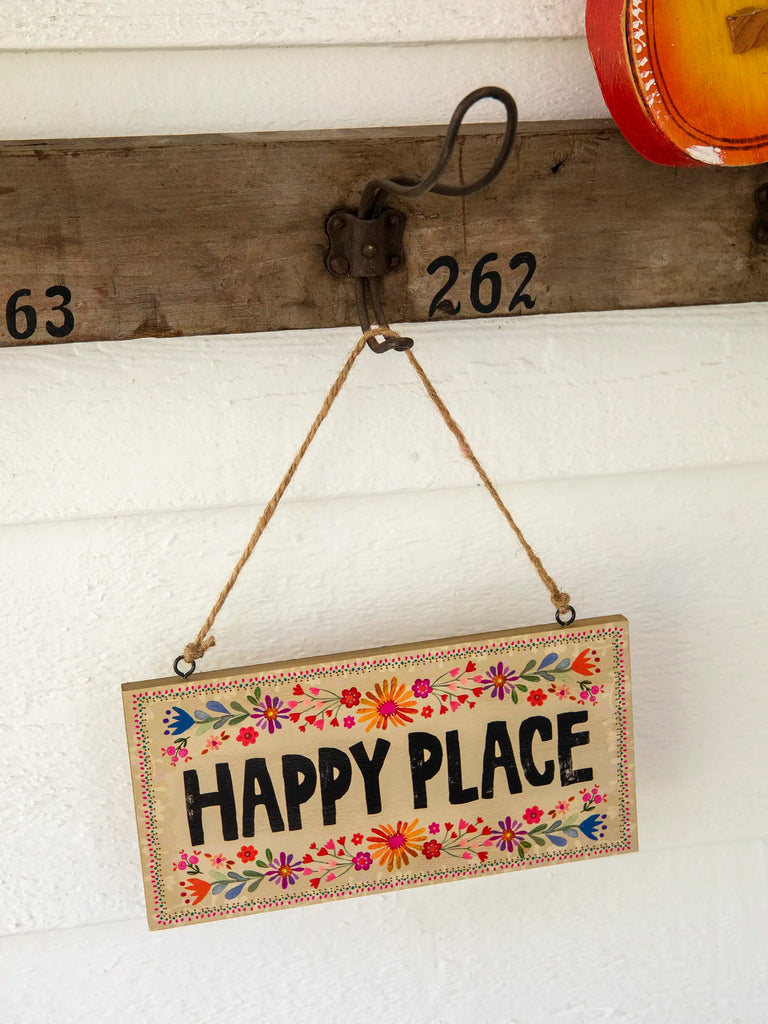 Wooden Sign - Happy Place-view 1