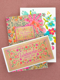 Travel Watercolor & Sketchbook Set - Pink Floral Ditsy-view 1
