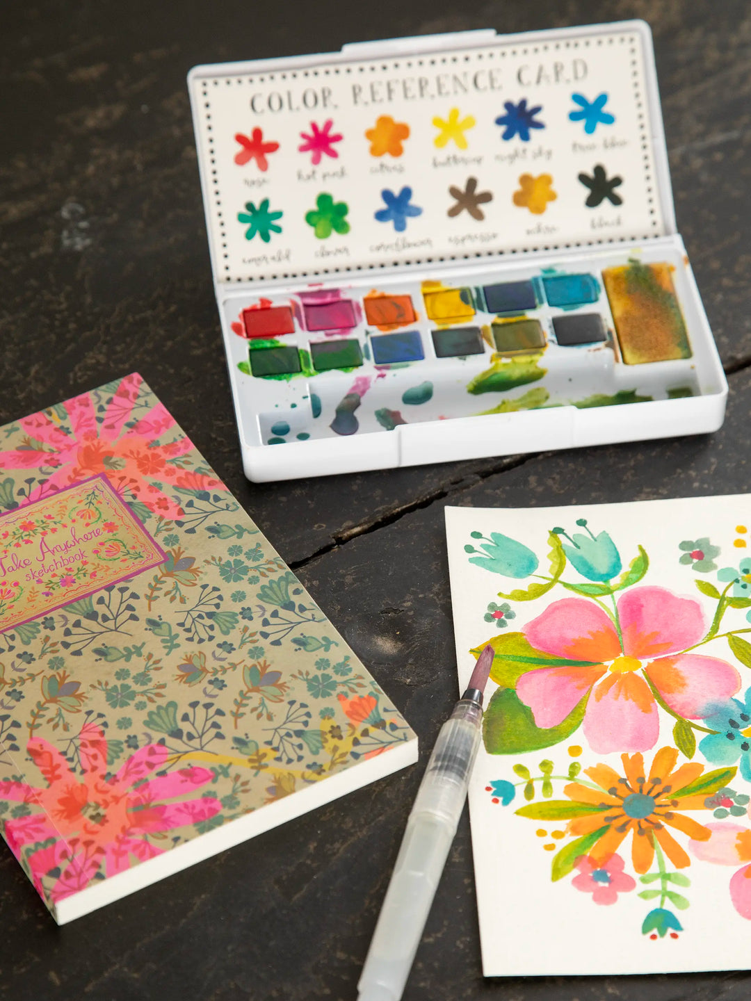 Travel Watercolor & Sketchbook Set - Small