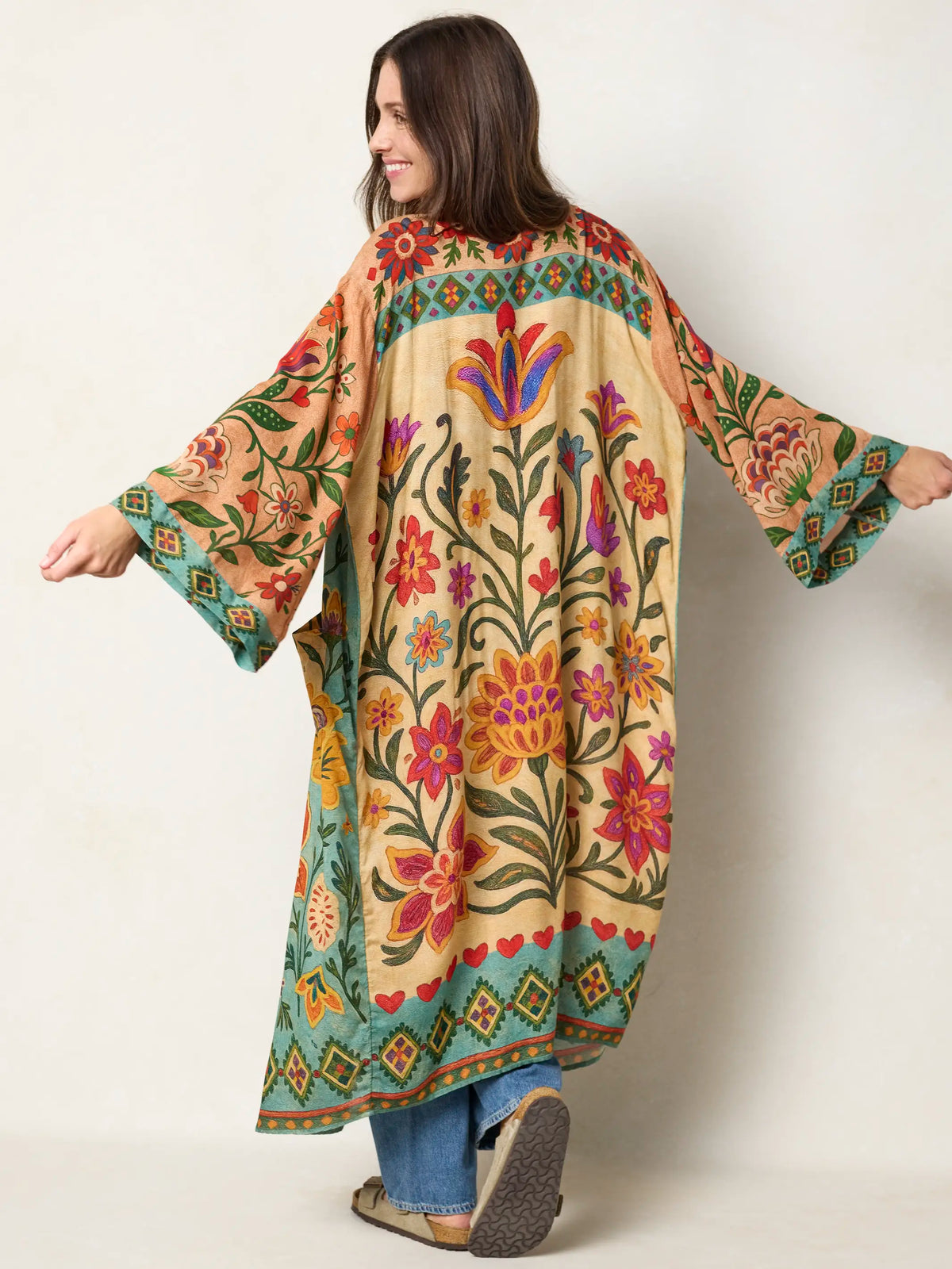 Camila Kimono - Buttercup Floral Seafoam – Natural Life