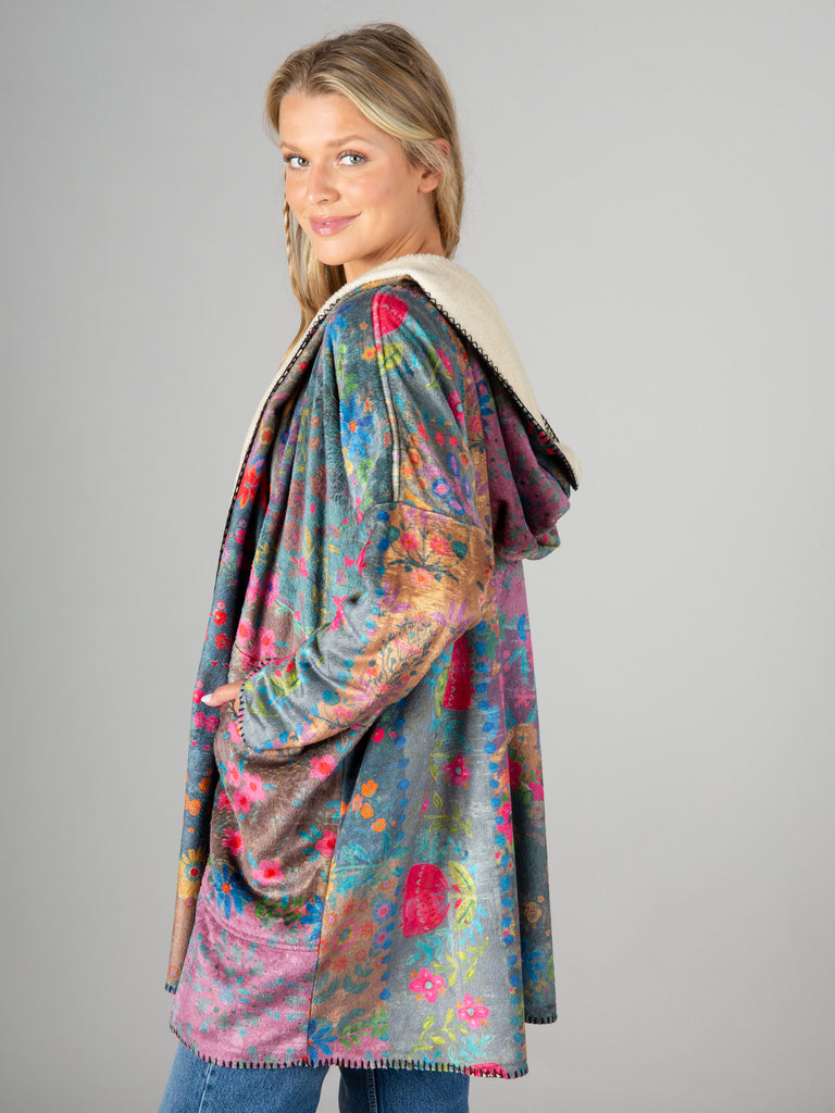 Blanket Kimono|Vintage Rose Patchwork-view 2