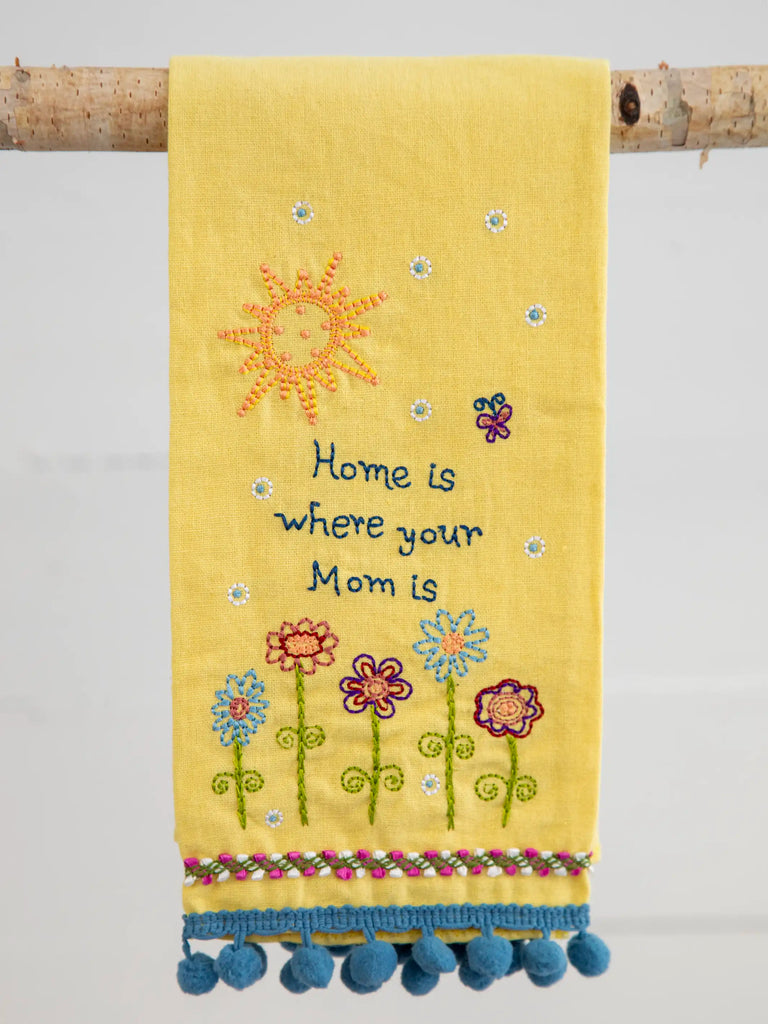 Linen Embroidered Hand Towel - Mom-view 1