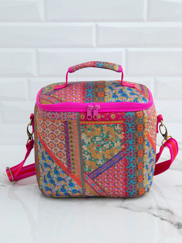 On The Go Lunch Tote - Folk Flower Patchwork-view 5