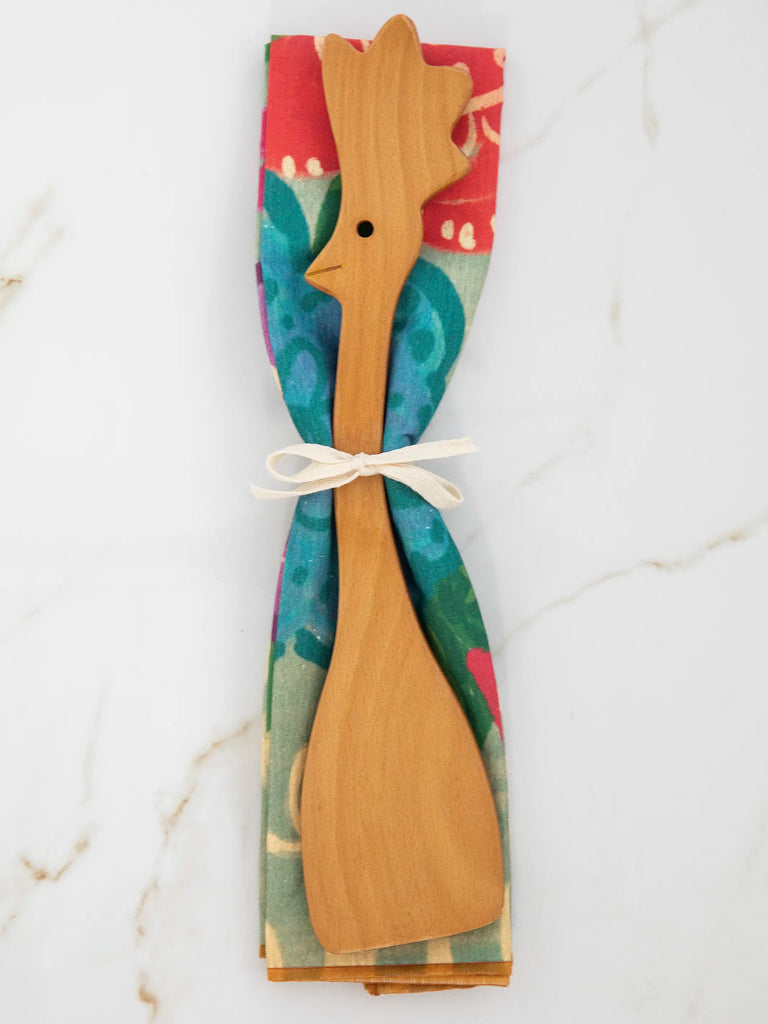 Wooden Spoon & Towel Set - Chicken-view 2