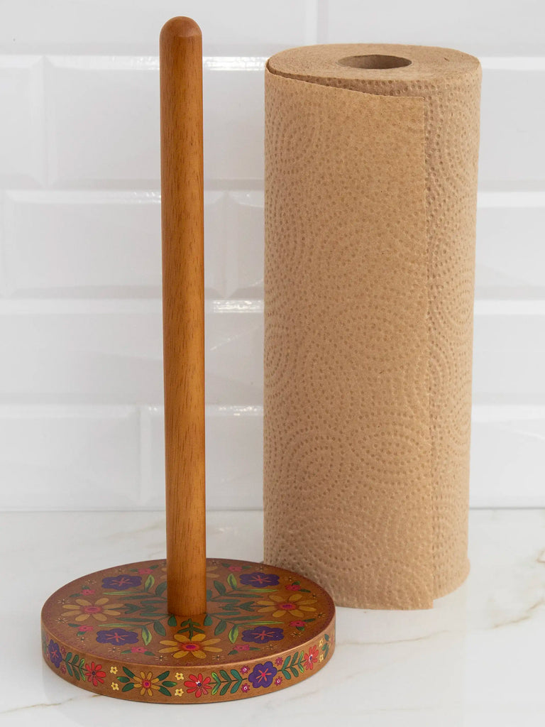 Orange Kitchen Paper Towel Holder, Kitchen Roll Holder Wooden