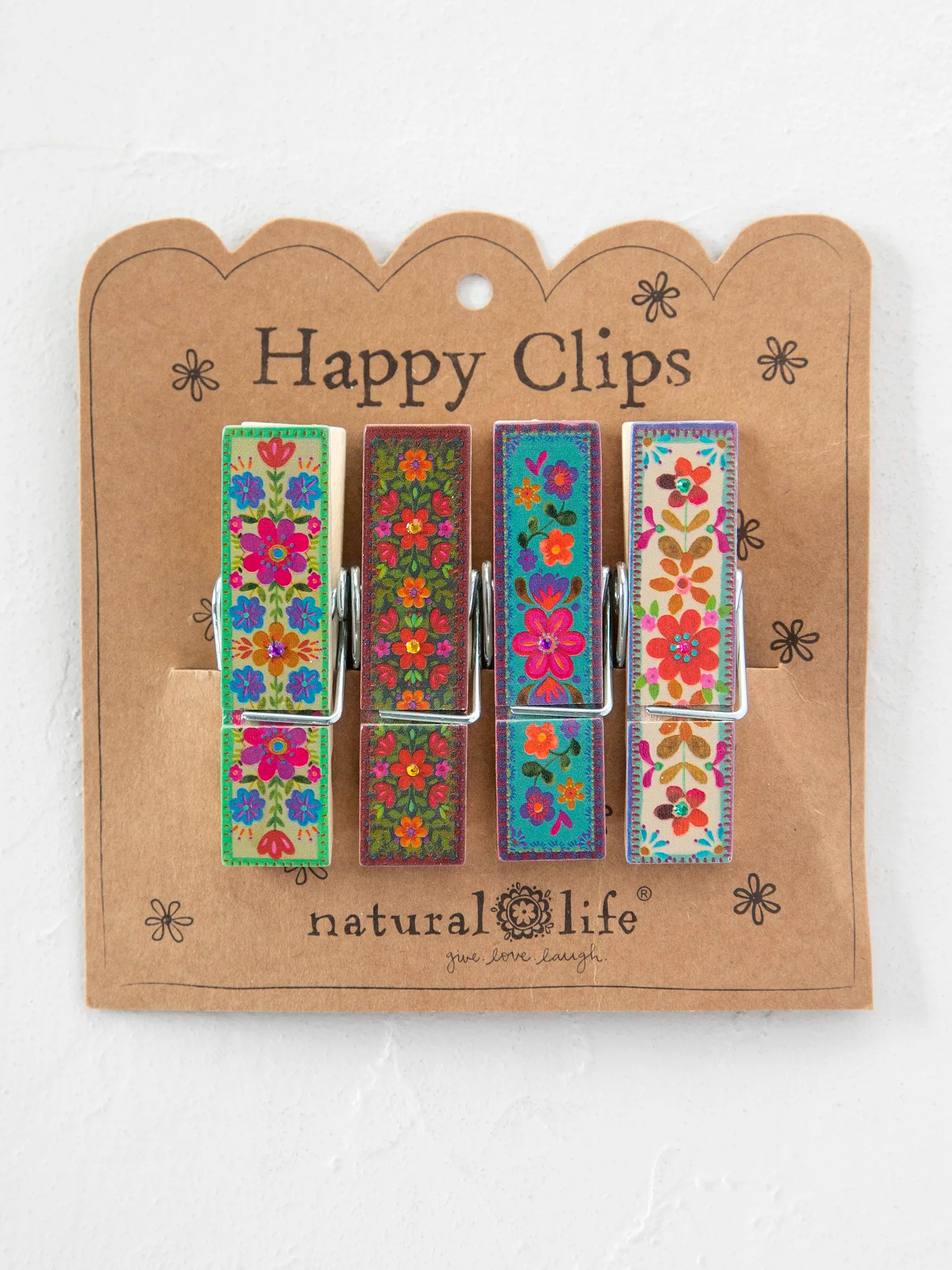 Natural Life Bag Clips, Set of 4 - Live Happy Floral - Thumbnail 5