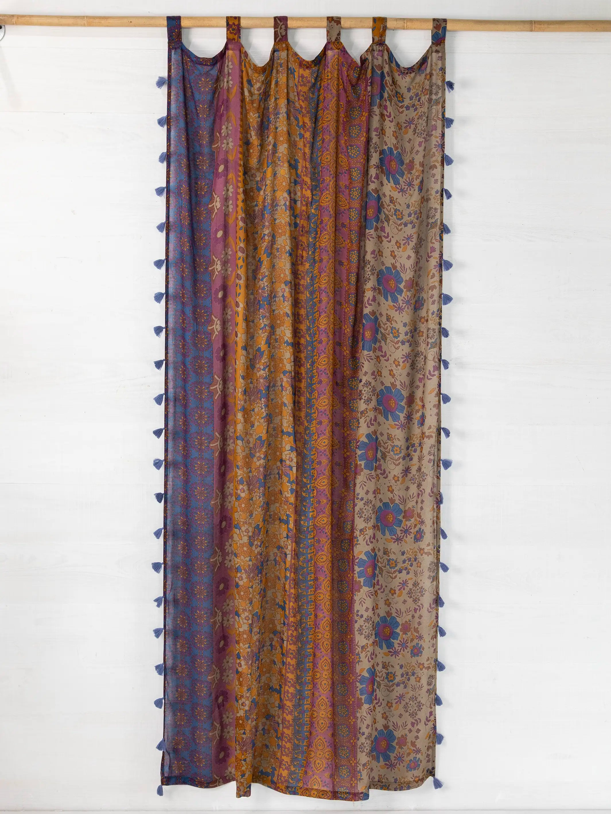 Printed Curtain Panel - Garden Stripes Cotton