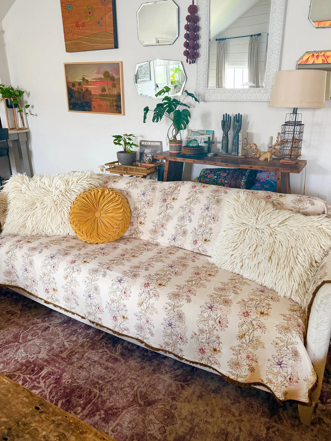 Mom's Favorite Sofa Cover - Ivory Dahlia Rows – Natural Life