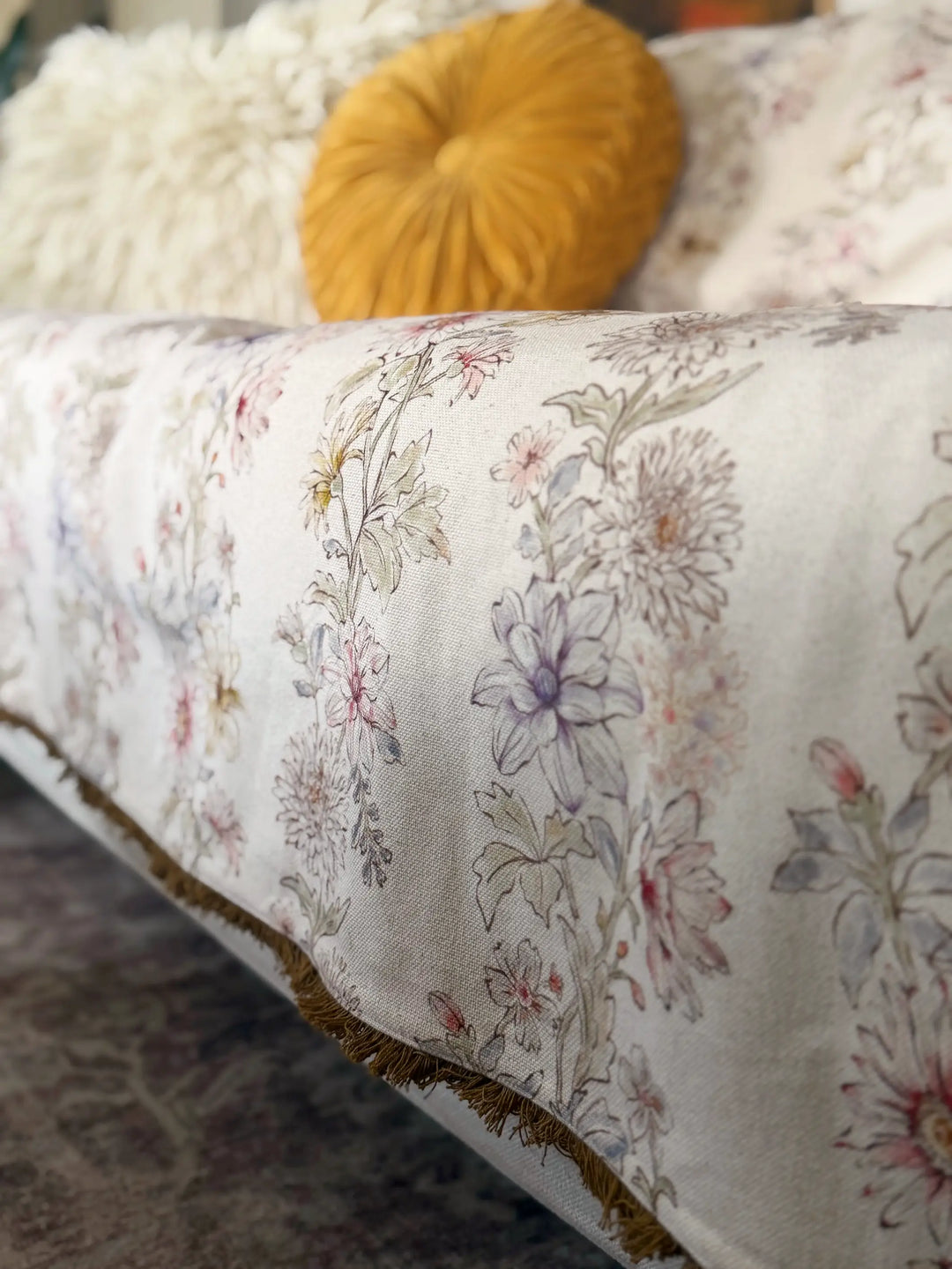 Mom's Favorite Sofa Cover - Ivory Dahlia Rows – Natural Life