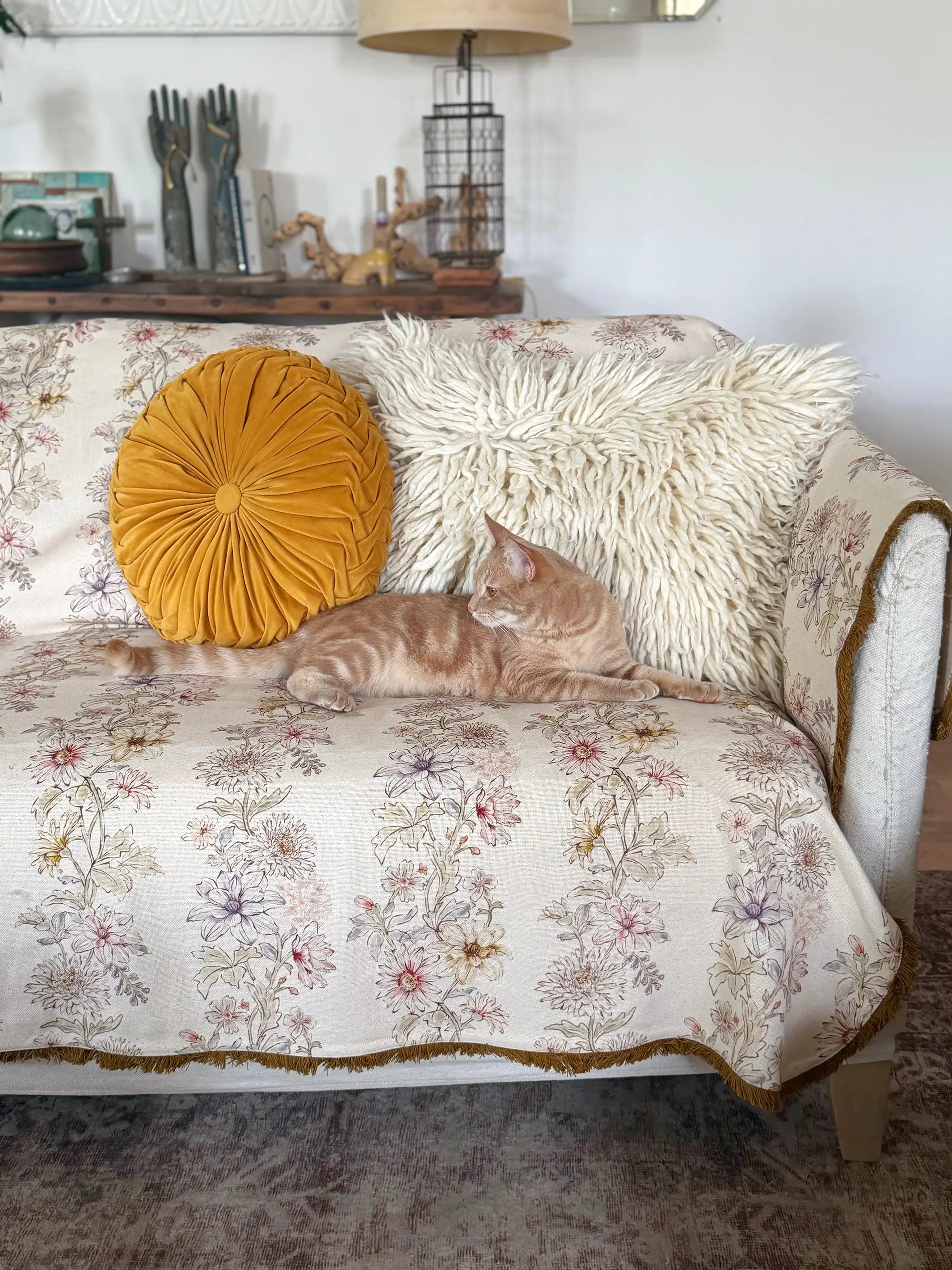 Mom's Favorite Sofa Cover - Ivory Dahlia Rows – Natural Life