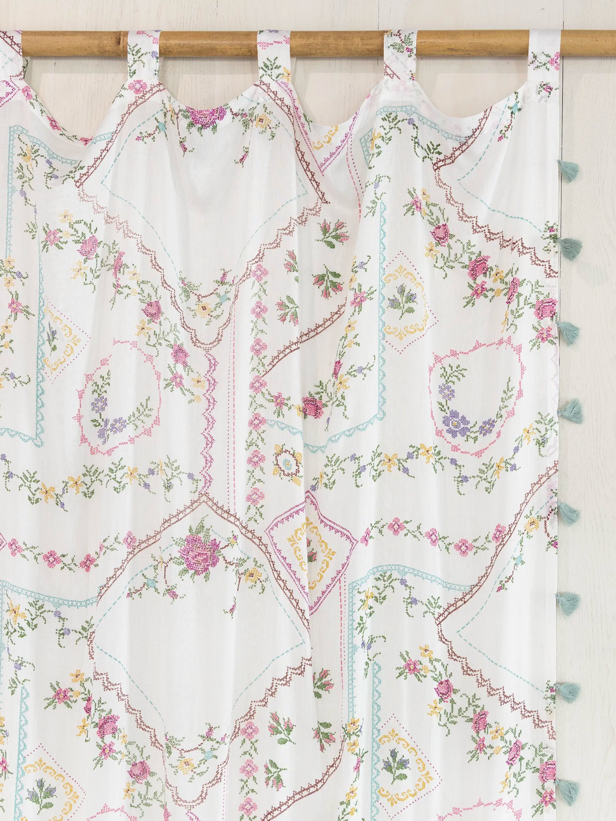 Printed Curtain Panel - Garden Stripes Cotton - Thumbnail 3
