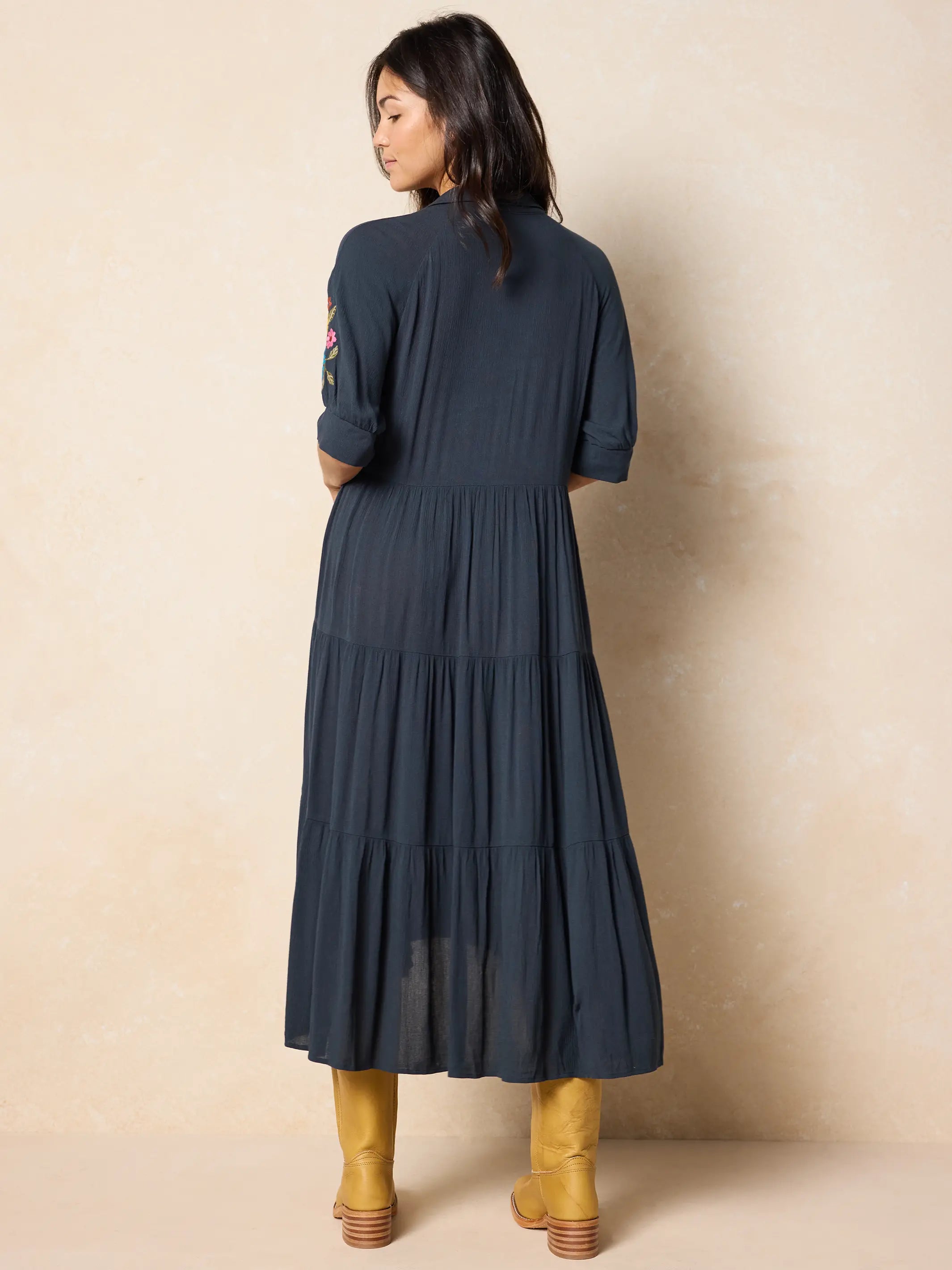 natural life rebecca midi dress Rebecca Embroidered Midi Dress