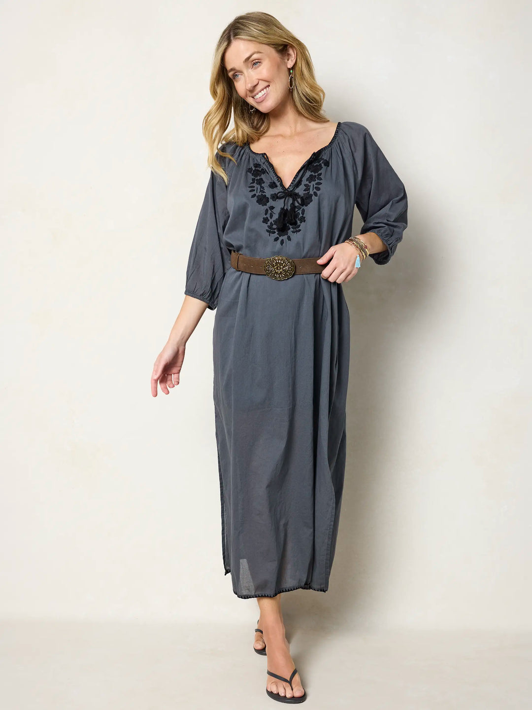 Christy Embroidered Cotton Maxi Dress