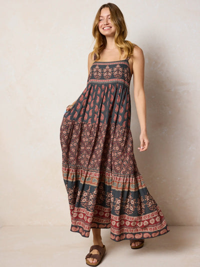 Patricia Maxi Dress - Wildflower Medallion Border-view 1