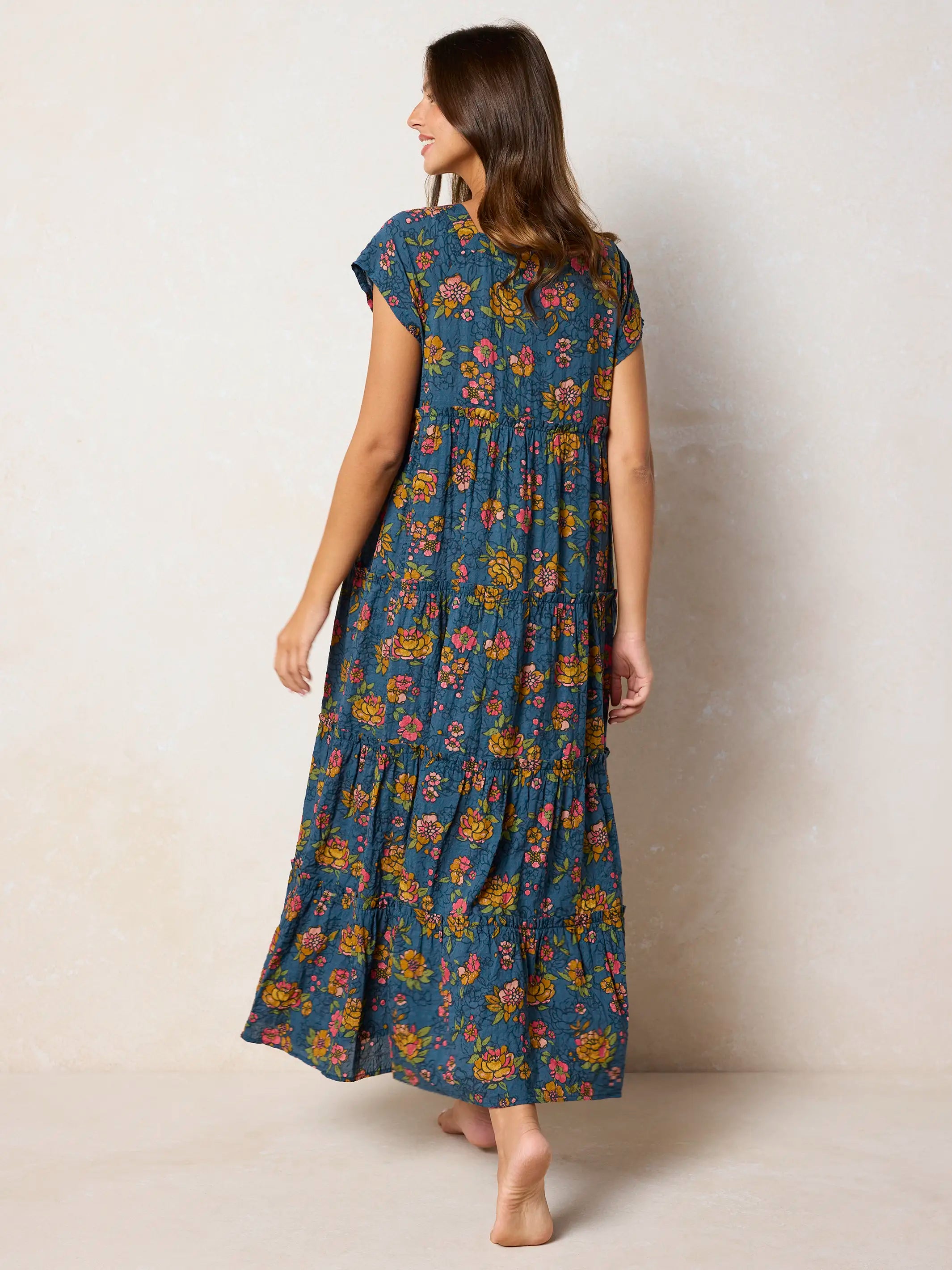 Berkley Maxi Dress - Riviera Batik Blue  Natural Life