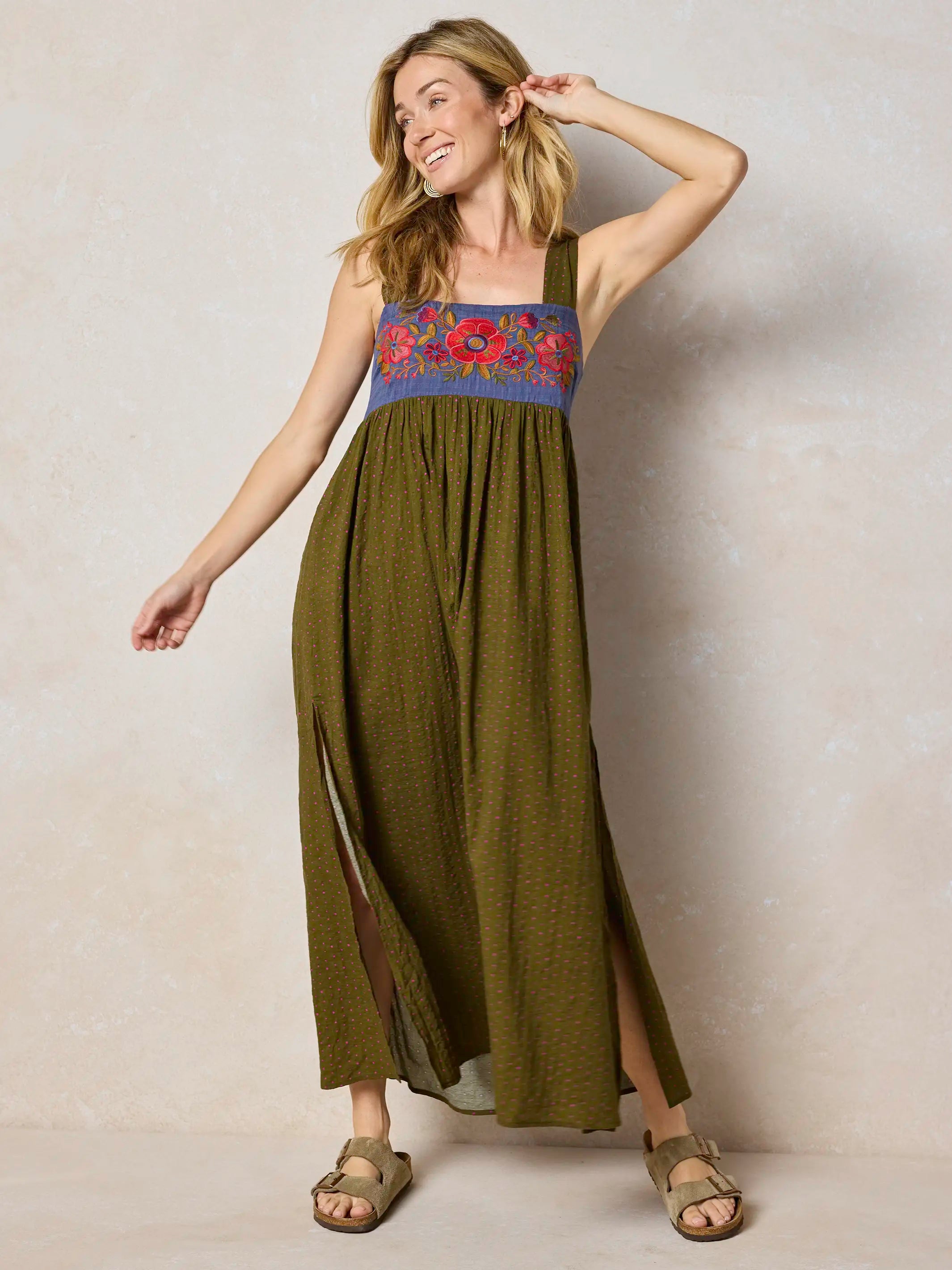 Embroidered Tricia Maxi Dress