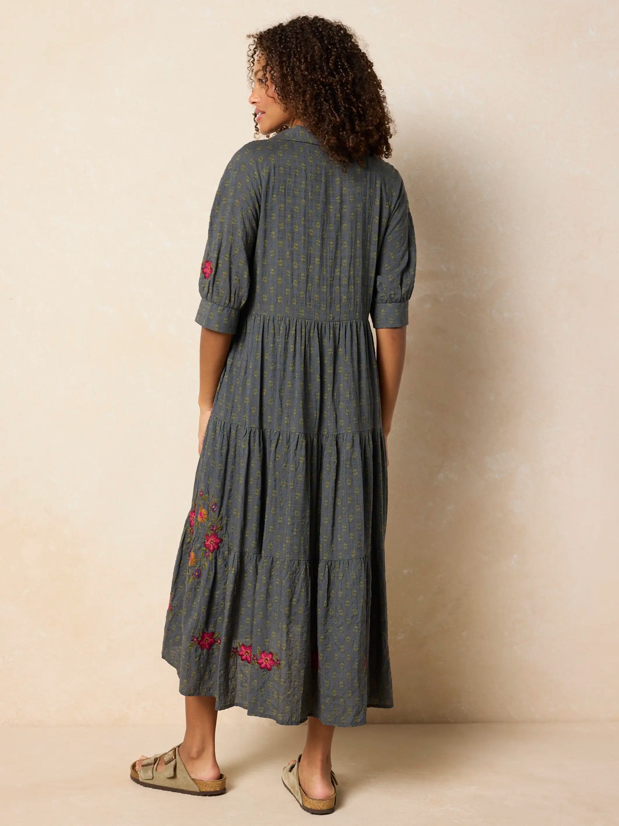 Rebecca Embroidered Midi Dress