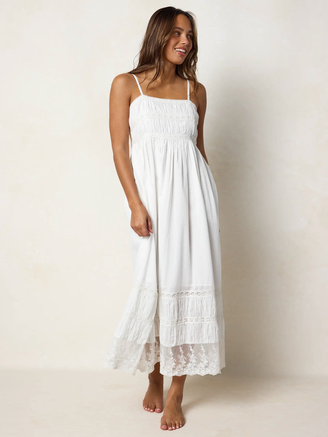 Amber Cotton Lace Maxi Dress
