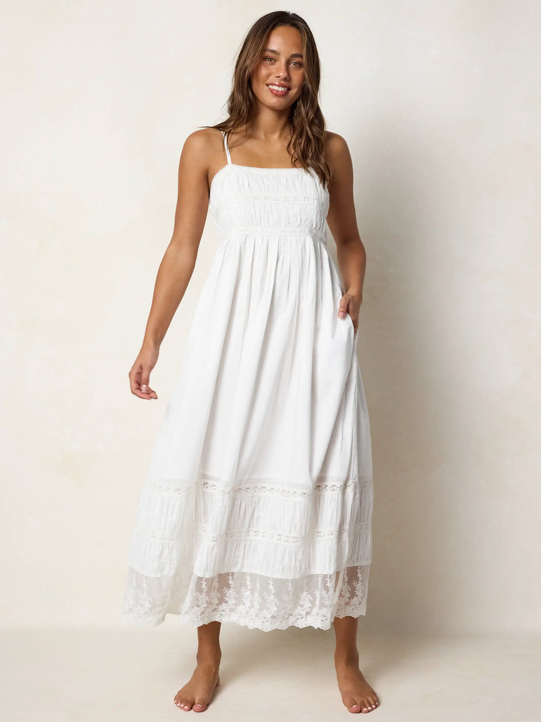 Amber Cotton Lace Maxi Dress