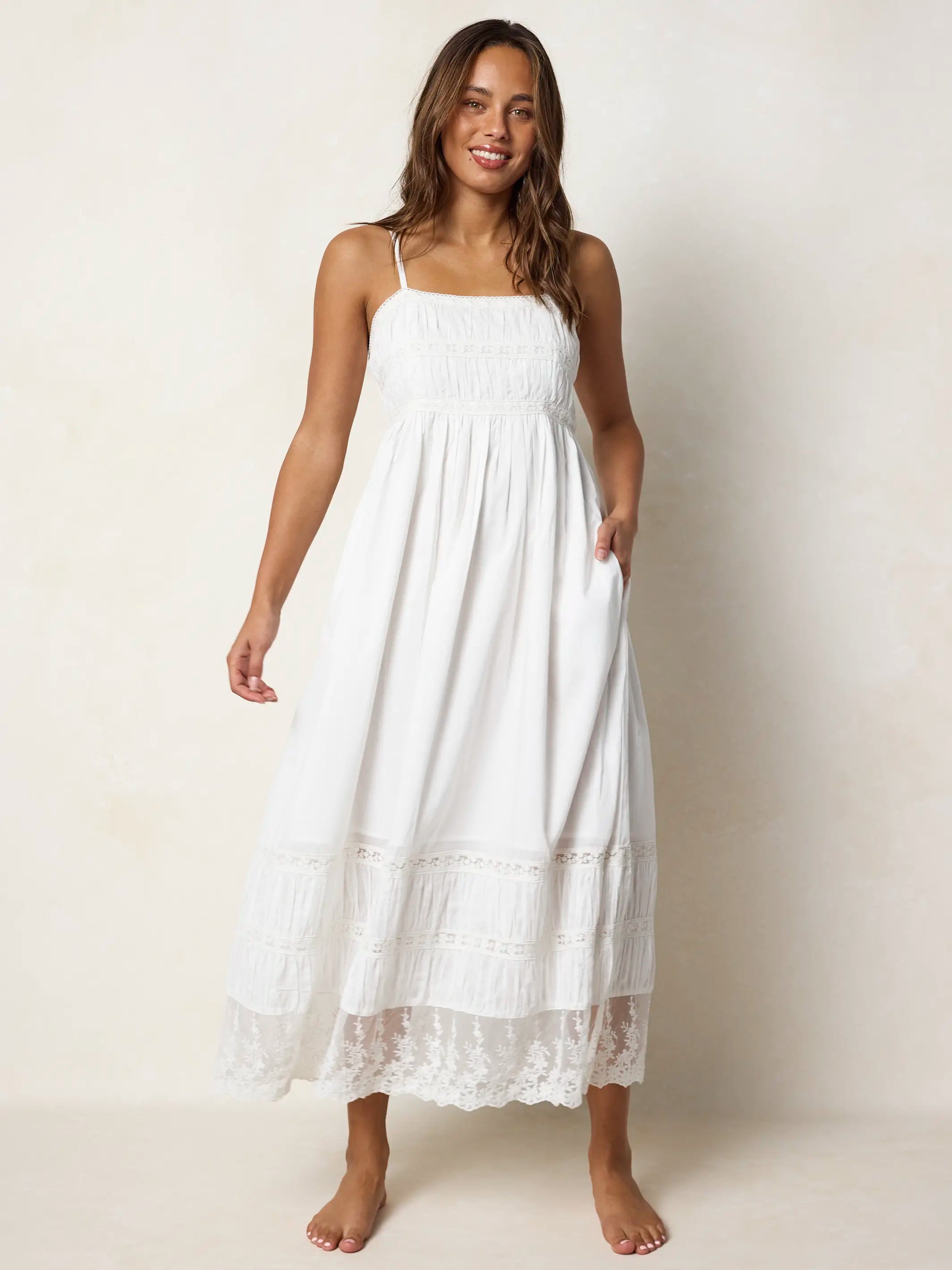 natural life maxi dress Amber Cotton Lace Maxi Dress