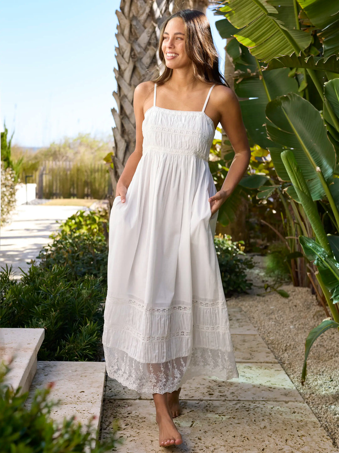 Amber Cotton Lace Maxi Dress