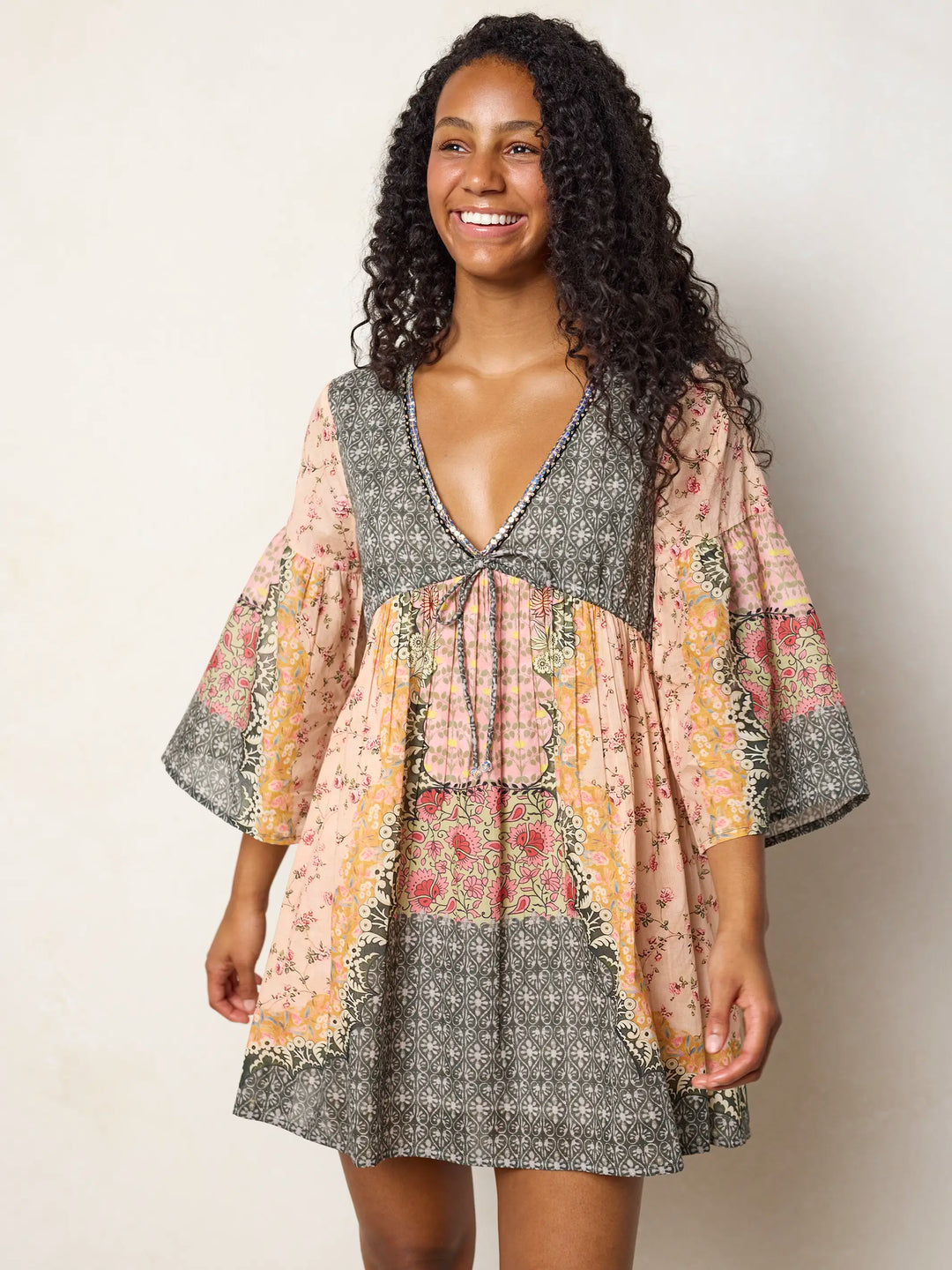isabella boho dresses Mini Dress Long Sleeve Bodycon Maxi Black Linen Size:10-12y The sleek body