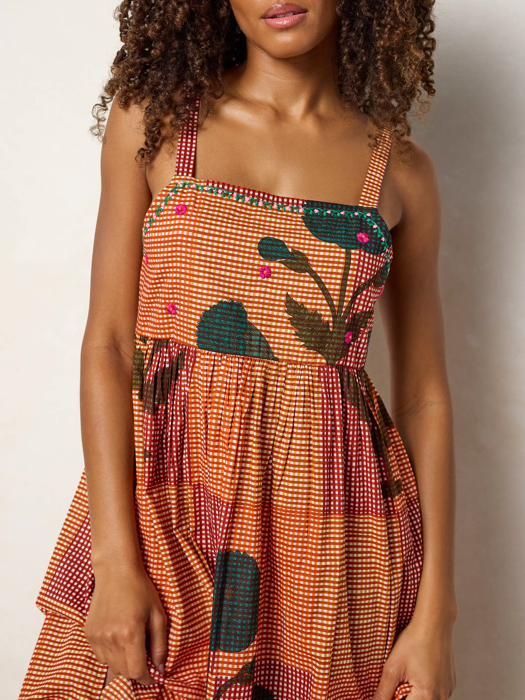 Natalie Embroidered Cotton Midi Dress