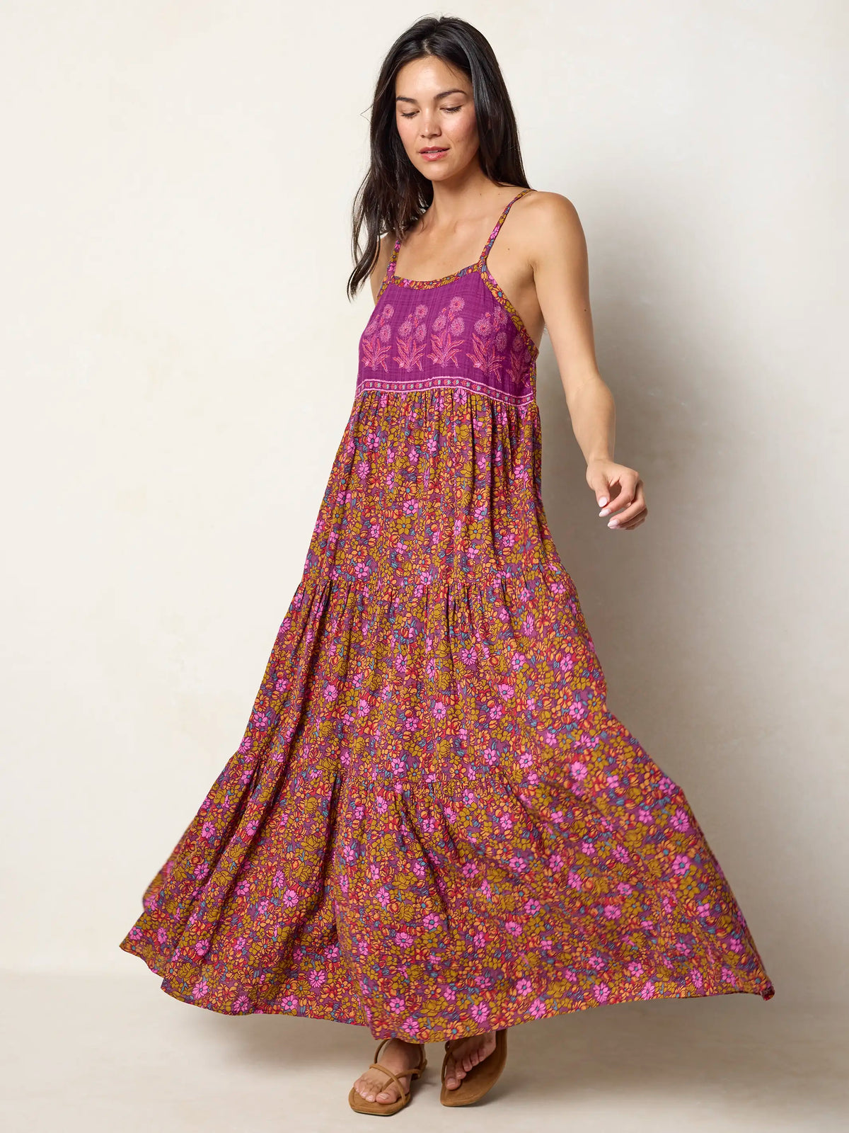 Maddie Maxi Dress - Lush Lilies Plum – Natural Life
