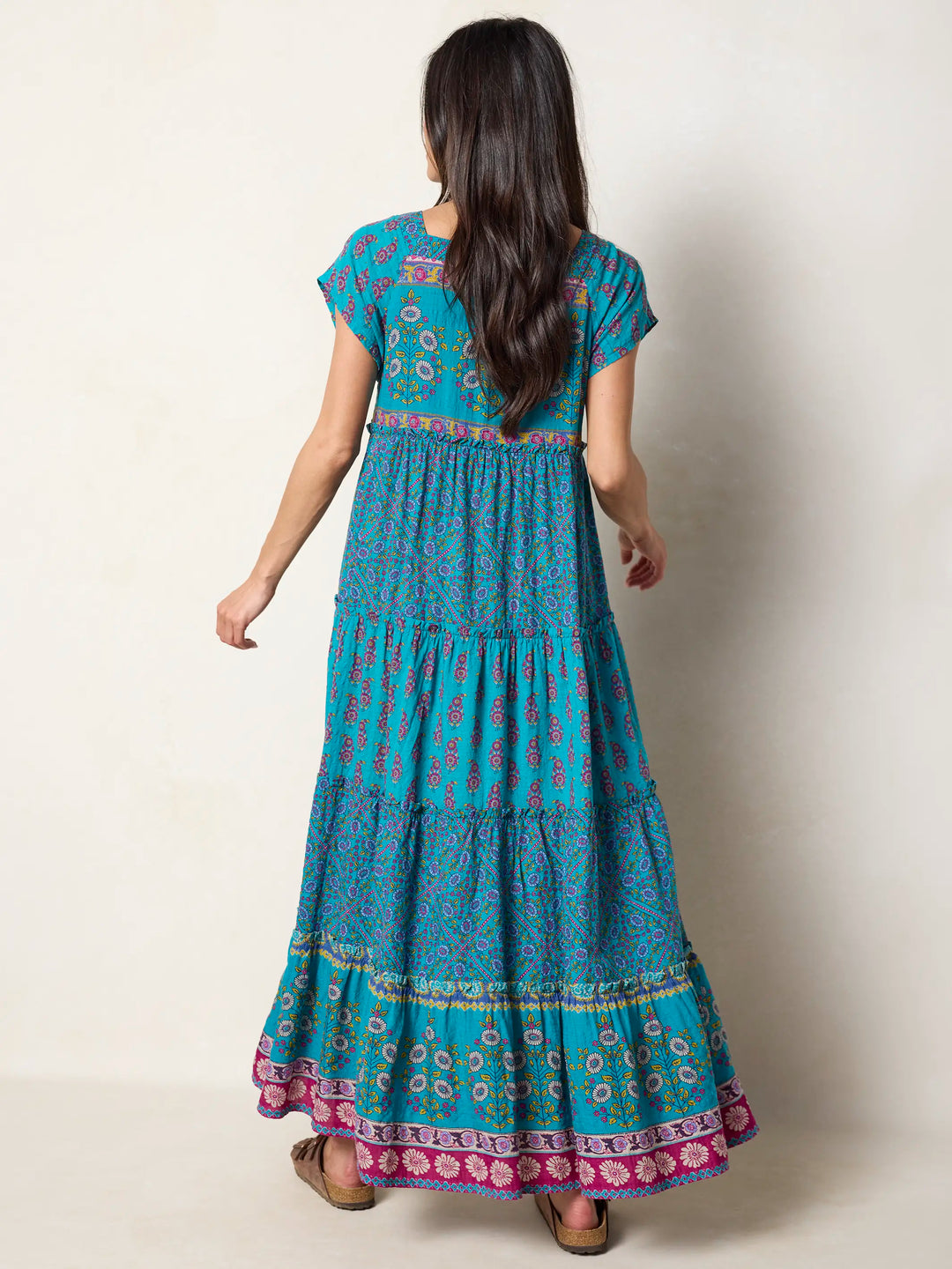 Berkley Maxi Dress - Teal Wildflower Tiles – Natural Life