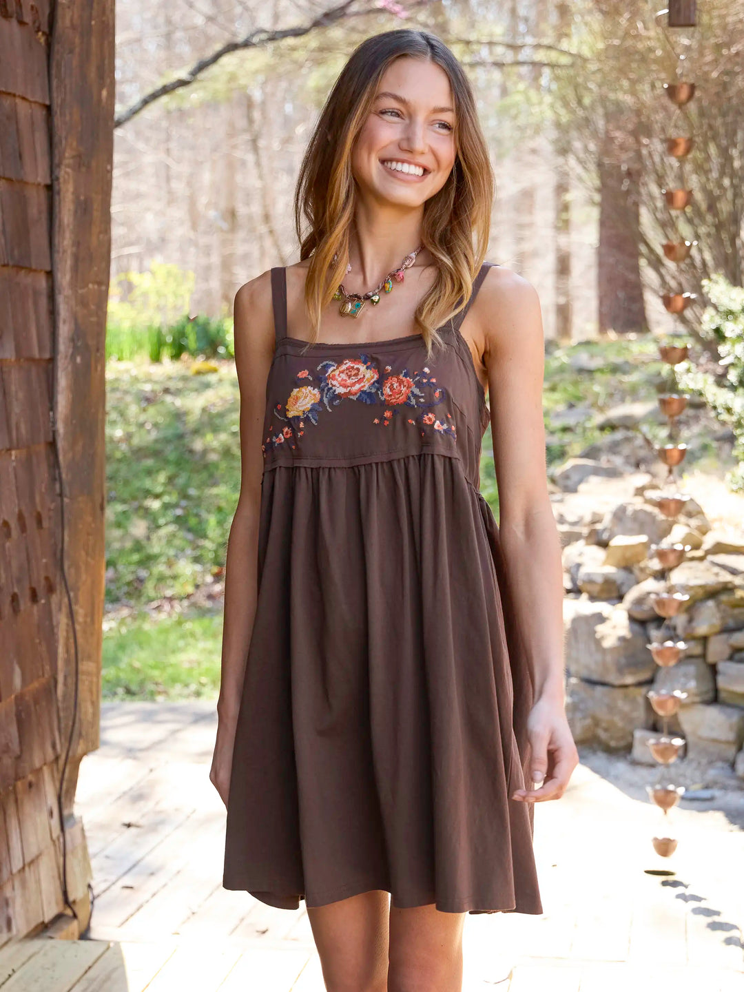 Patti Embroidered Mini Dress