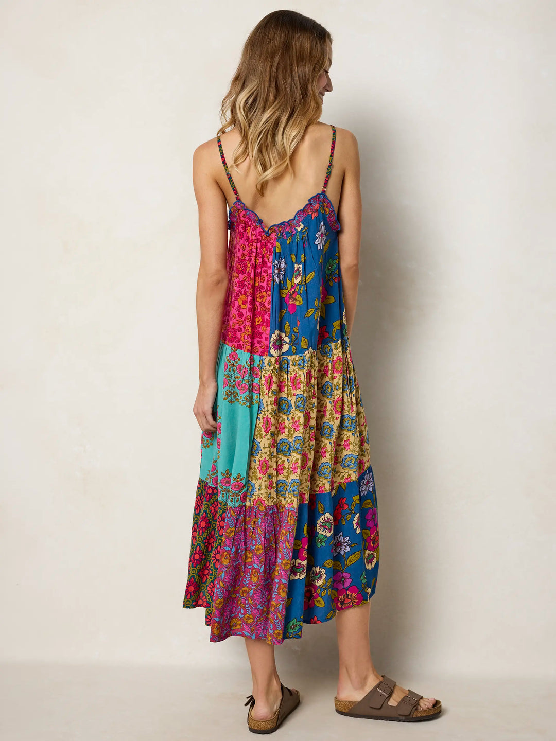 Harley Patchwork Midi Dress - Wildflower Medallion Teal – Natural Life