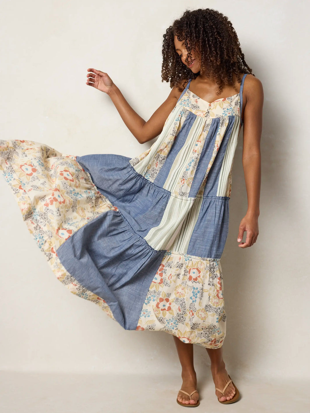 patchwork denim dress Millie Maxi Size:4XL | 36 (for waist size 40