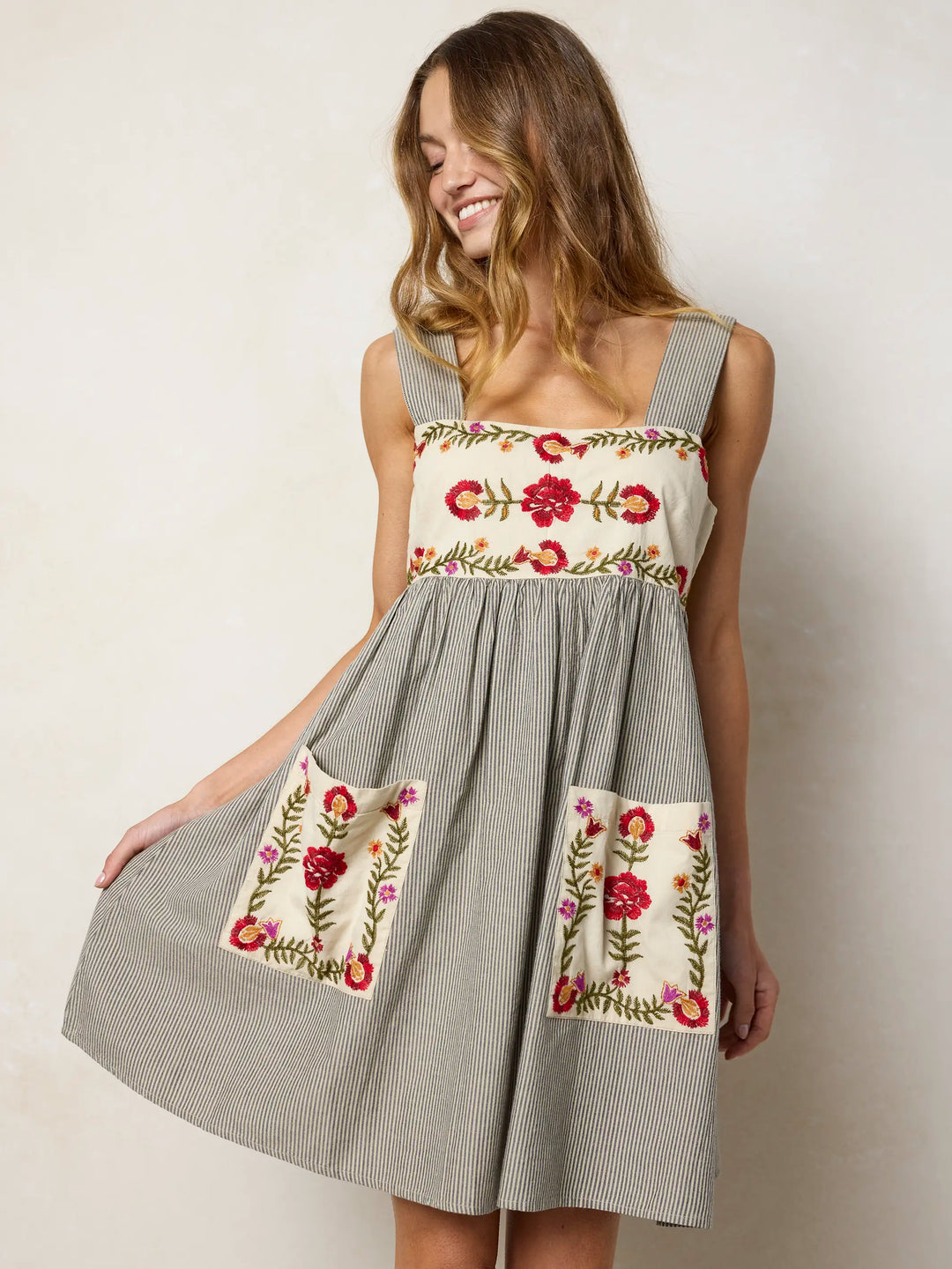 cotton smock dress Island Fray Tiered Maxi in Cobalt weekend outings Buy Roman Green Cotton Trim