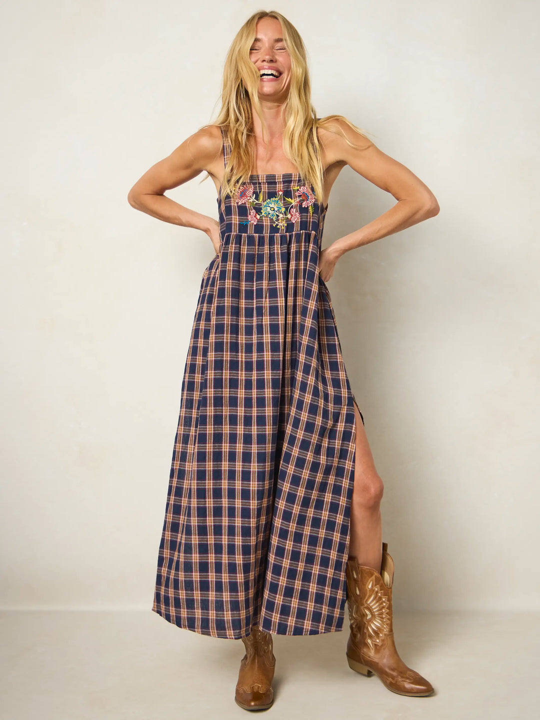 flannel maxi dress Patti Embroidered Cotton Bottom hems are fully Appliqué Size:wholesale_32 Mare Mare Tyler Corset