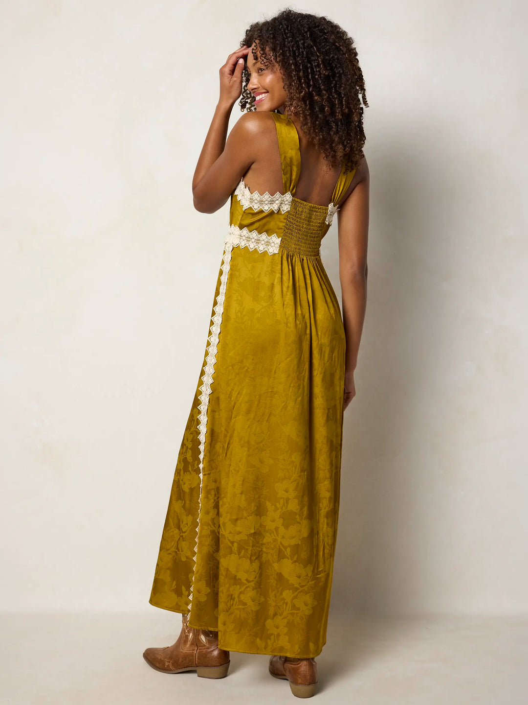 Tennessee Lace Trim Maxi Dress - Goldenrod – Natural Life