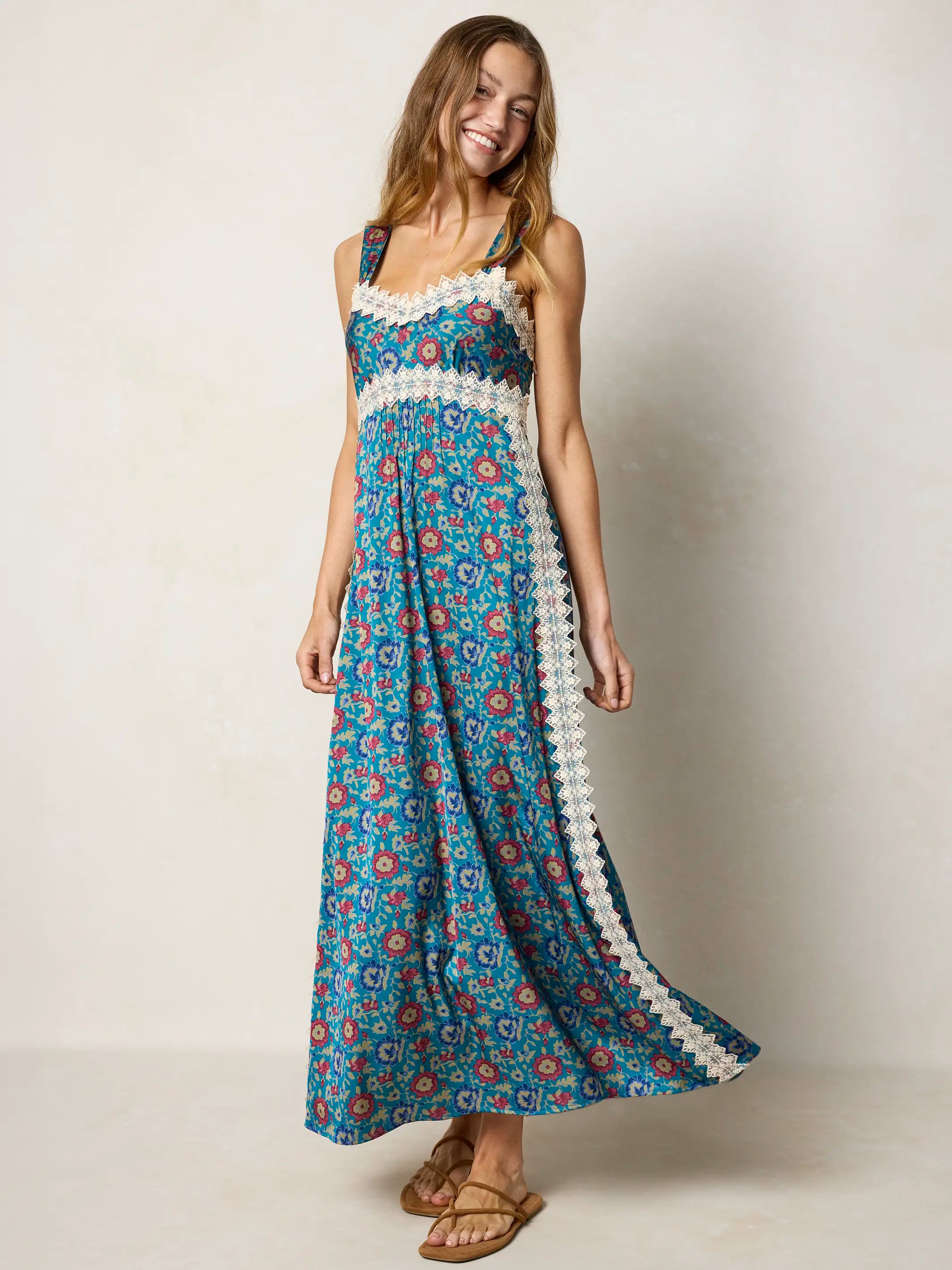 patbo zamia lace trim maxi dress Patbo Zamia Lace Trim Maxi Dress In White - 70% Off