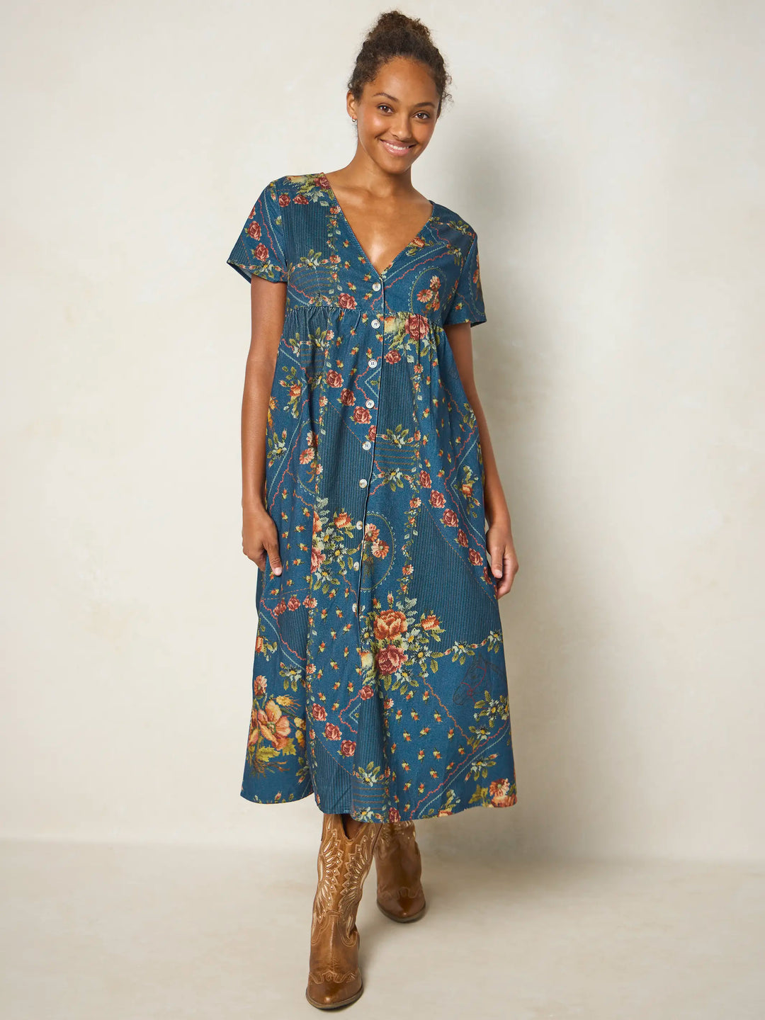cotton summer midi dresses Avery Corduroy Dress The deep burgundy wine Shiny A Line V recovery Style:651A-114H-5496