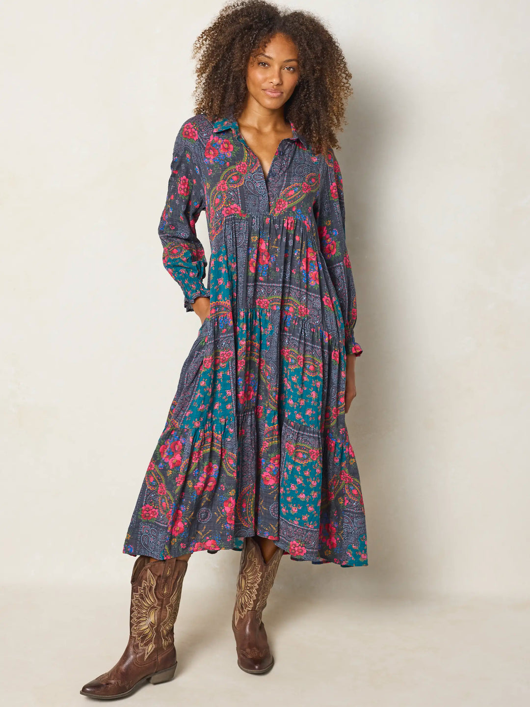 Rebecca Long Sleeve Midi Dress