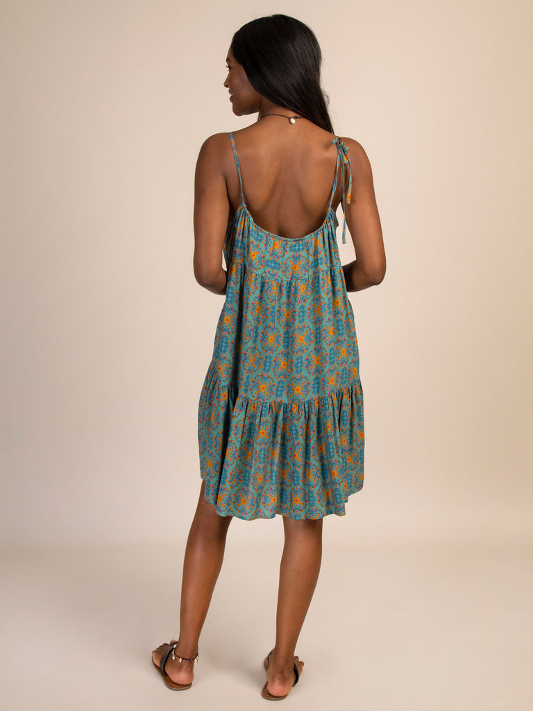 Piper Dress - Teal Floral-view 6