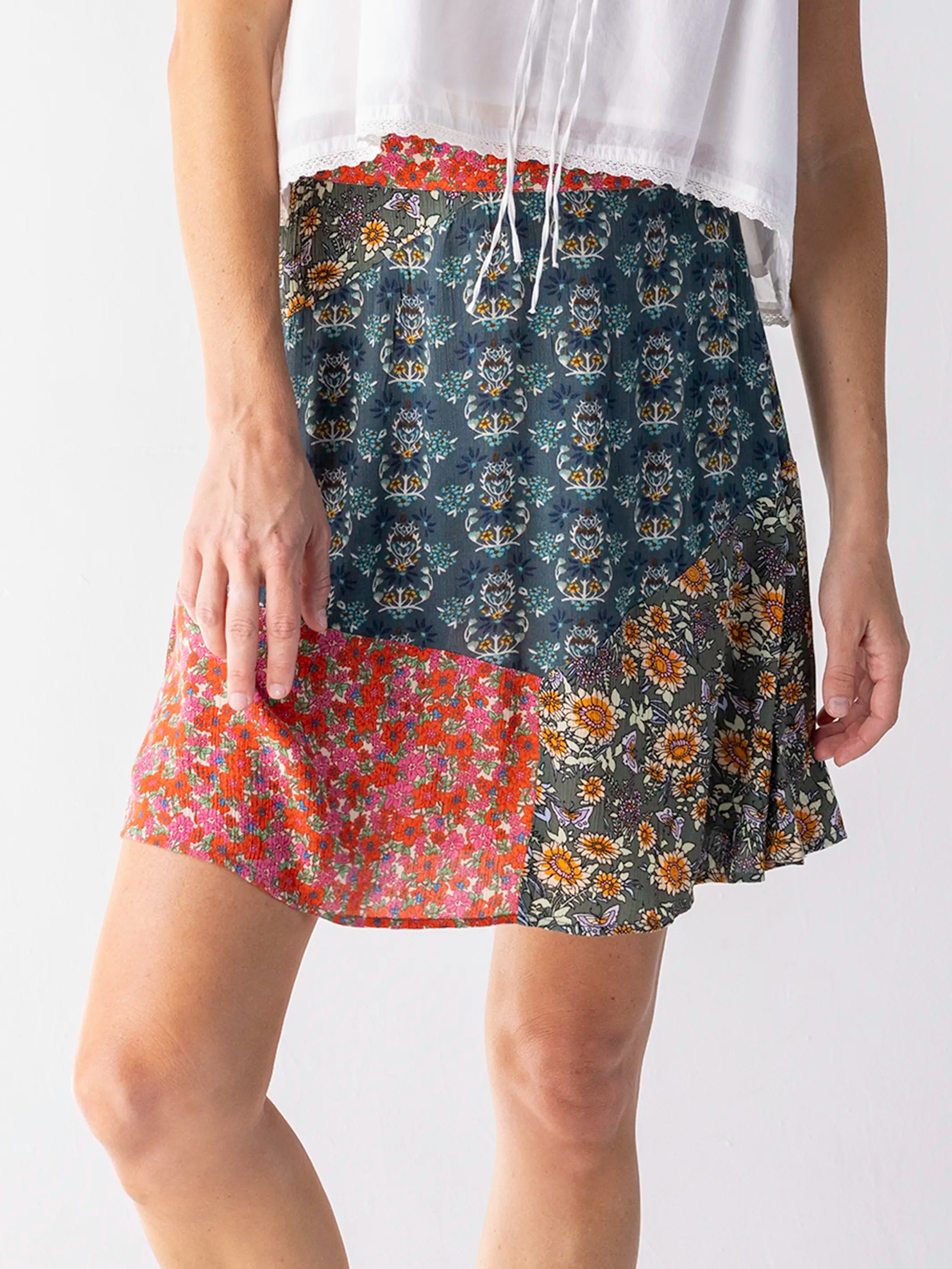 Come Together Mini Skirt - Red Teal Medallion – Natural Life