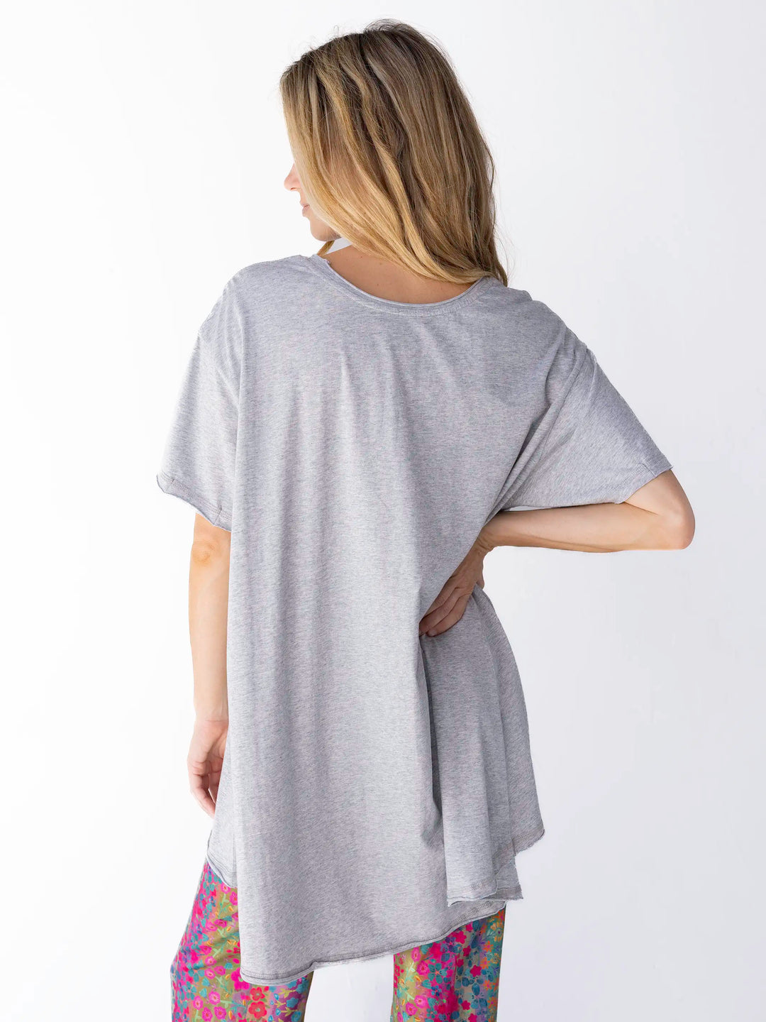 Blake Oversized Cotton Tee - Heather Grey