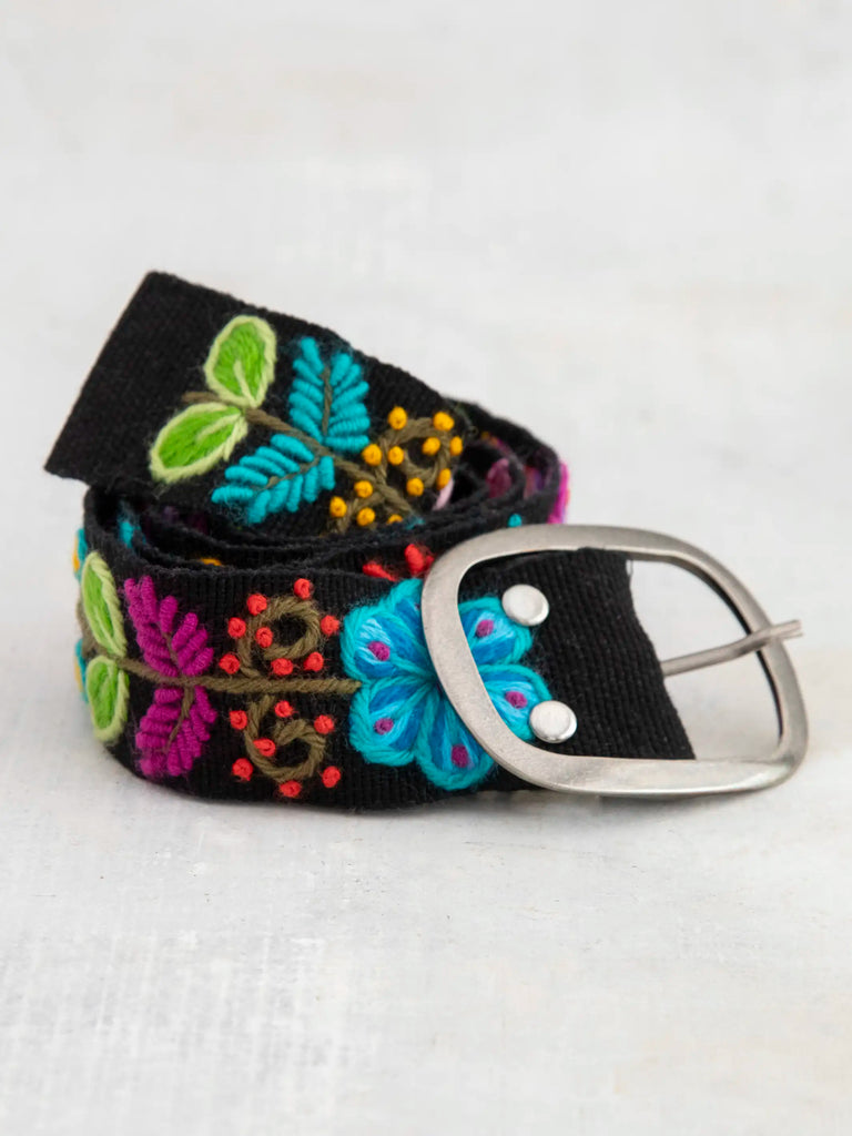 Hand Embroidered Belt - Black-view 2