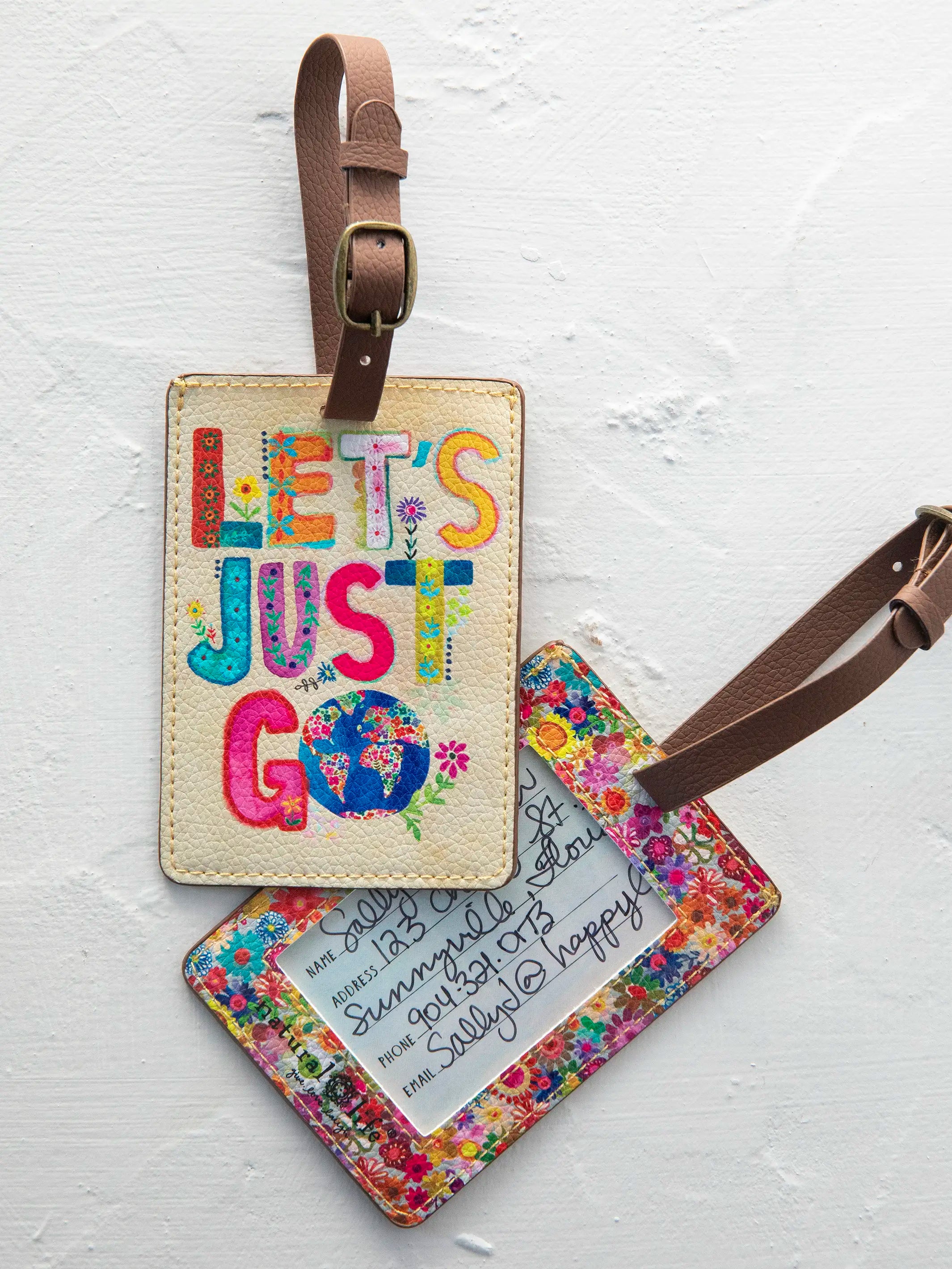 Travel Happy Luggage Tag - Let's Just Go – Natural Life