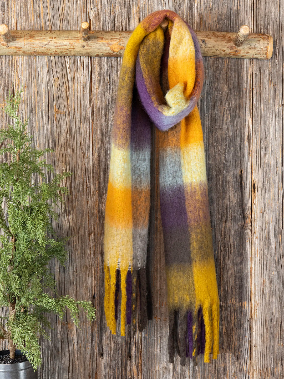 Cuddle Up Cozy Scarf - Plum Plaid – Natural Life