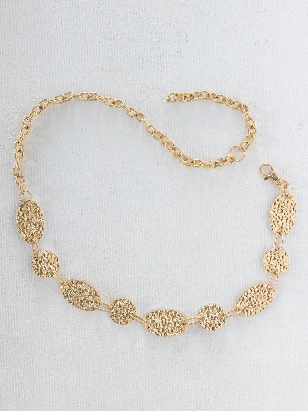 Gold Hammered Chain Belt - Oval – Natural Life display picture 3