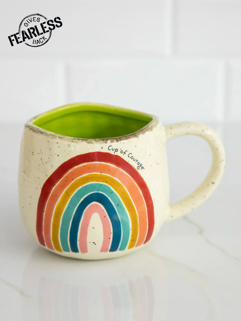 Artisan Rainbow Coffee Mug - Cup of Courage-view 1
