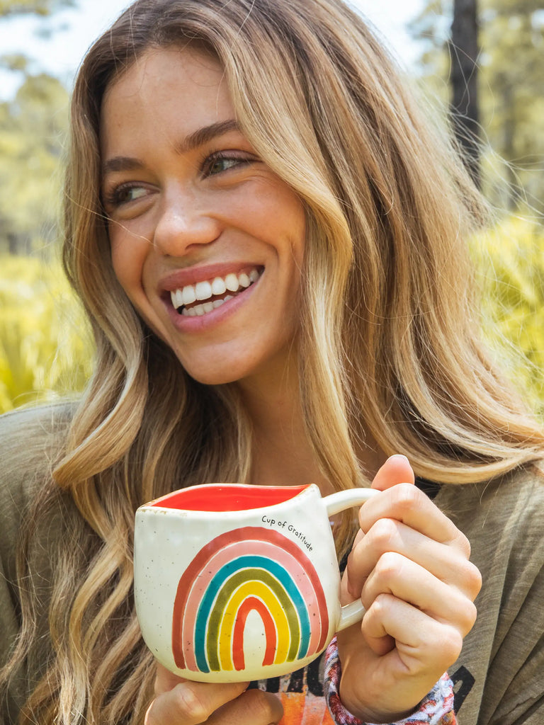 Artisan Rainbow Coffee Mug - Cup of Gratitude-view 2